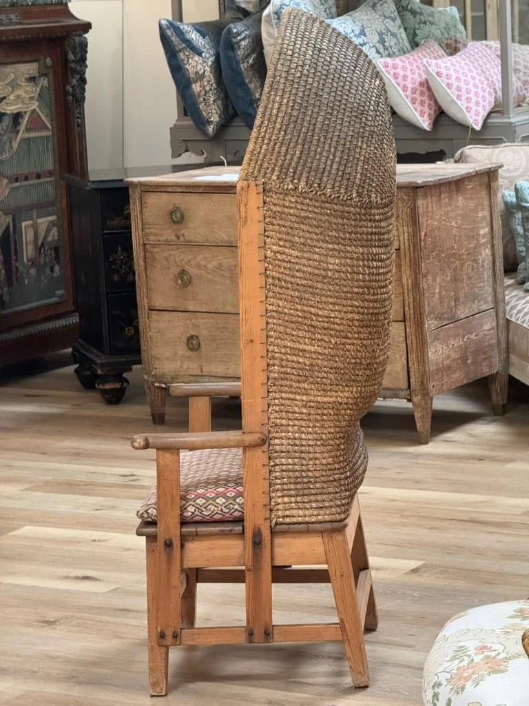 Rare Oak and Rush Orkney Chair, Scotland, 18th century In Good Condition For Sale In Charlottesville, VA