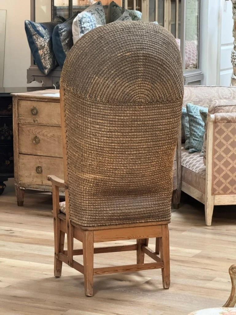 18th Century and Earlier Rare Oak and Rush Orkney Chair, Scotland, 18th century For Sale