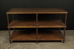 Rare Oak Console Table from a Haberdashery, France, 1900s