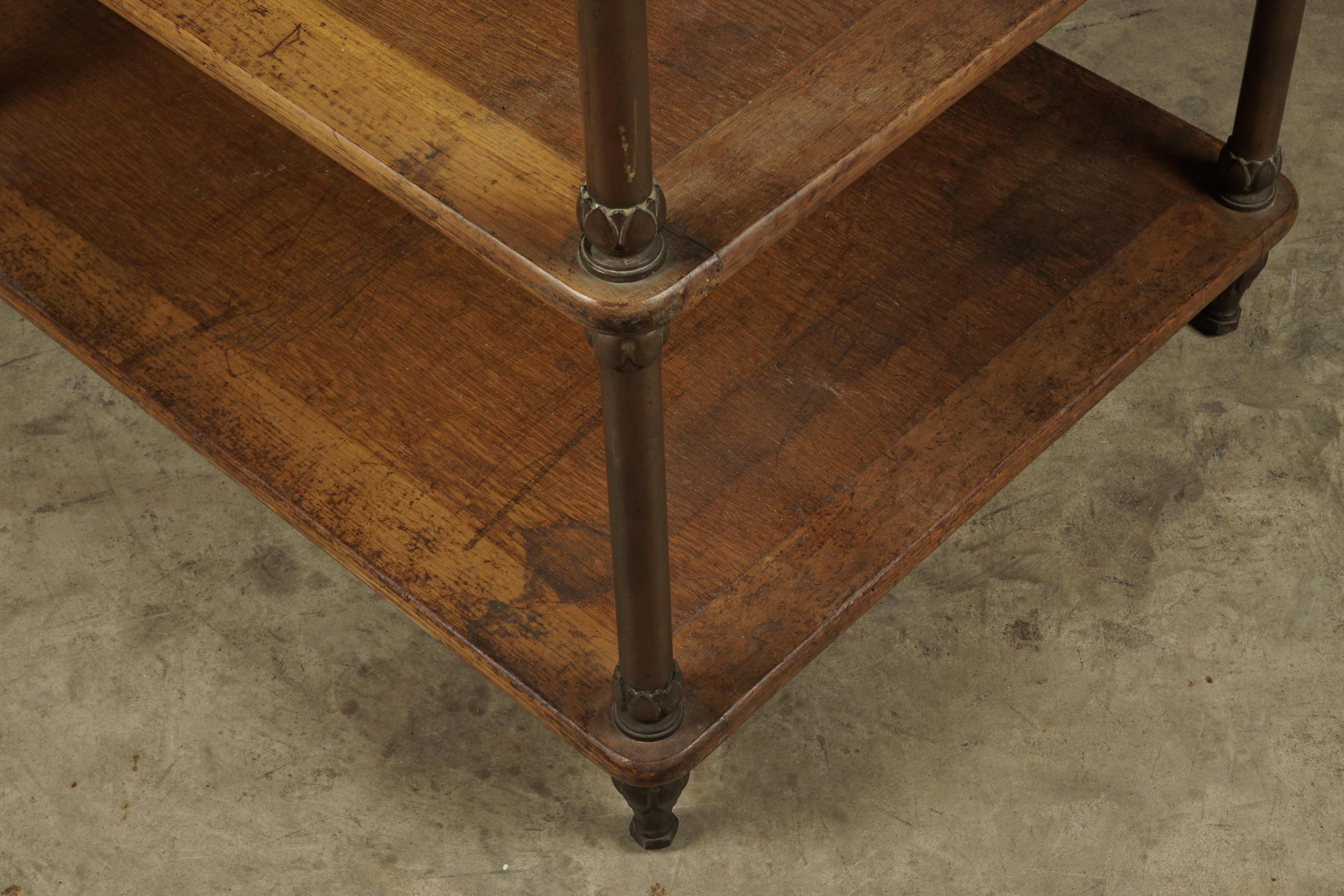 Rare Oak Console Table from a Haberdashery, France, 1900s In Good Condition In Nashville, TN
