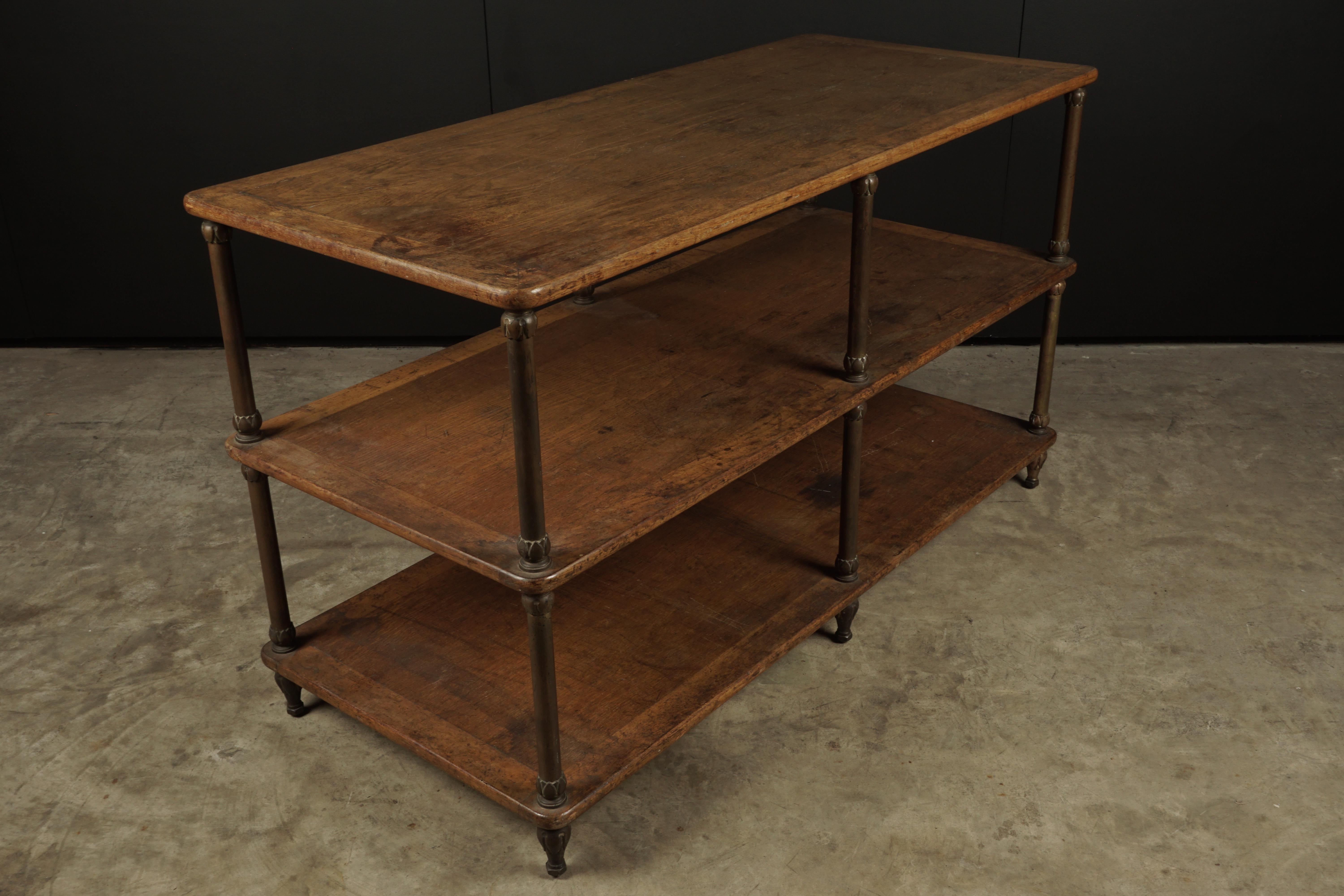 Rare Oak Console Table from a Haberdashery, France, 1900s 2