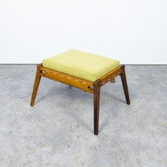 Rare oak hunting footstool by Heinz Heger, Germany 1950s