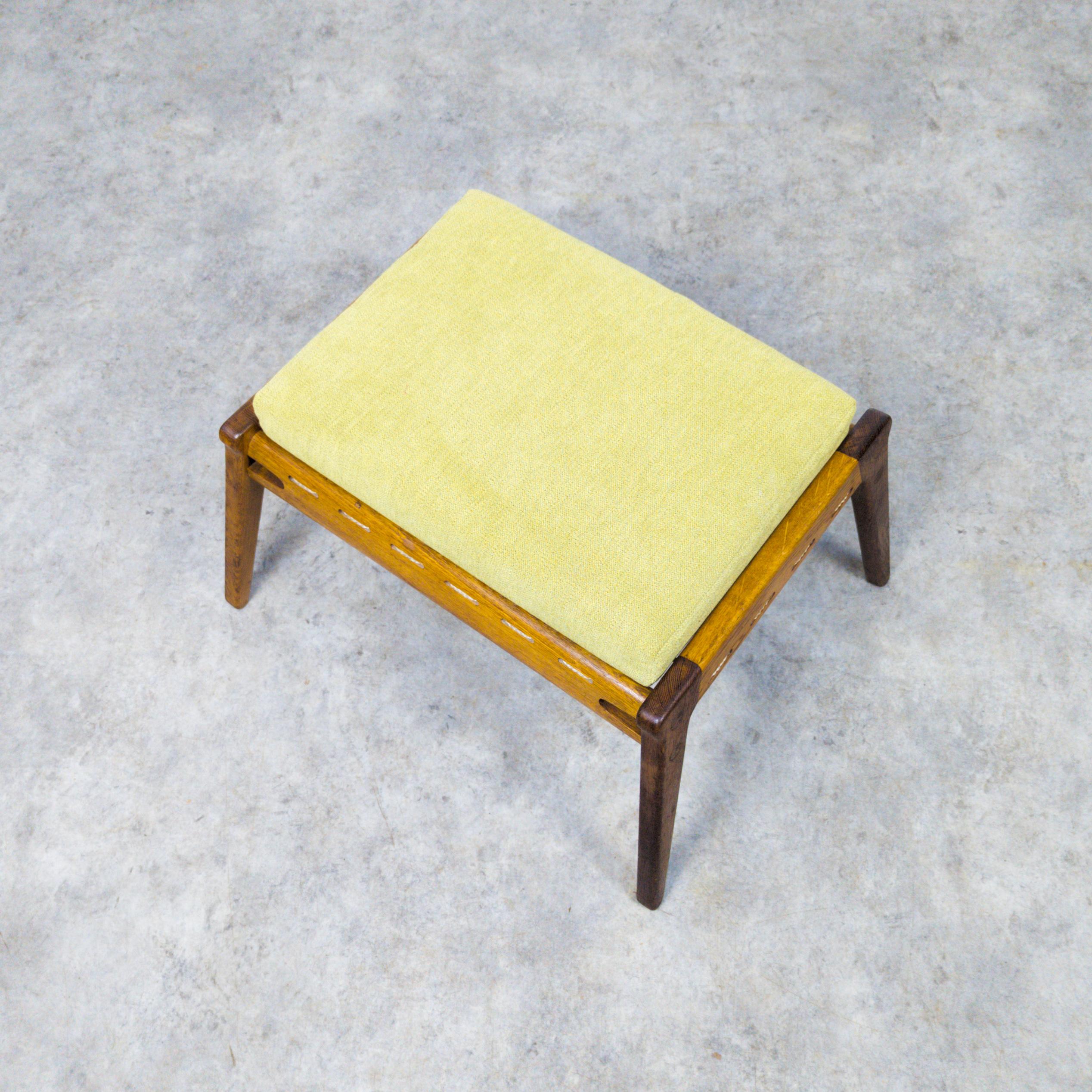 Mid-20th Century Rare oak hunting footstool by Heinz Heger, Germany 1950s For Sale
