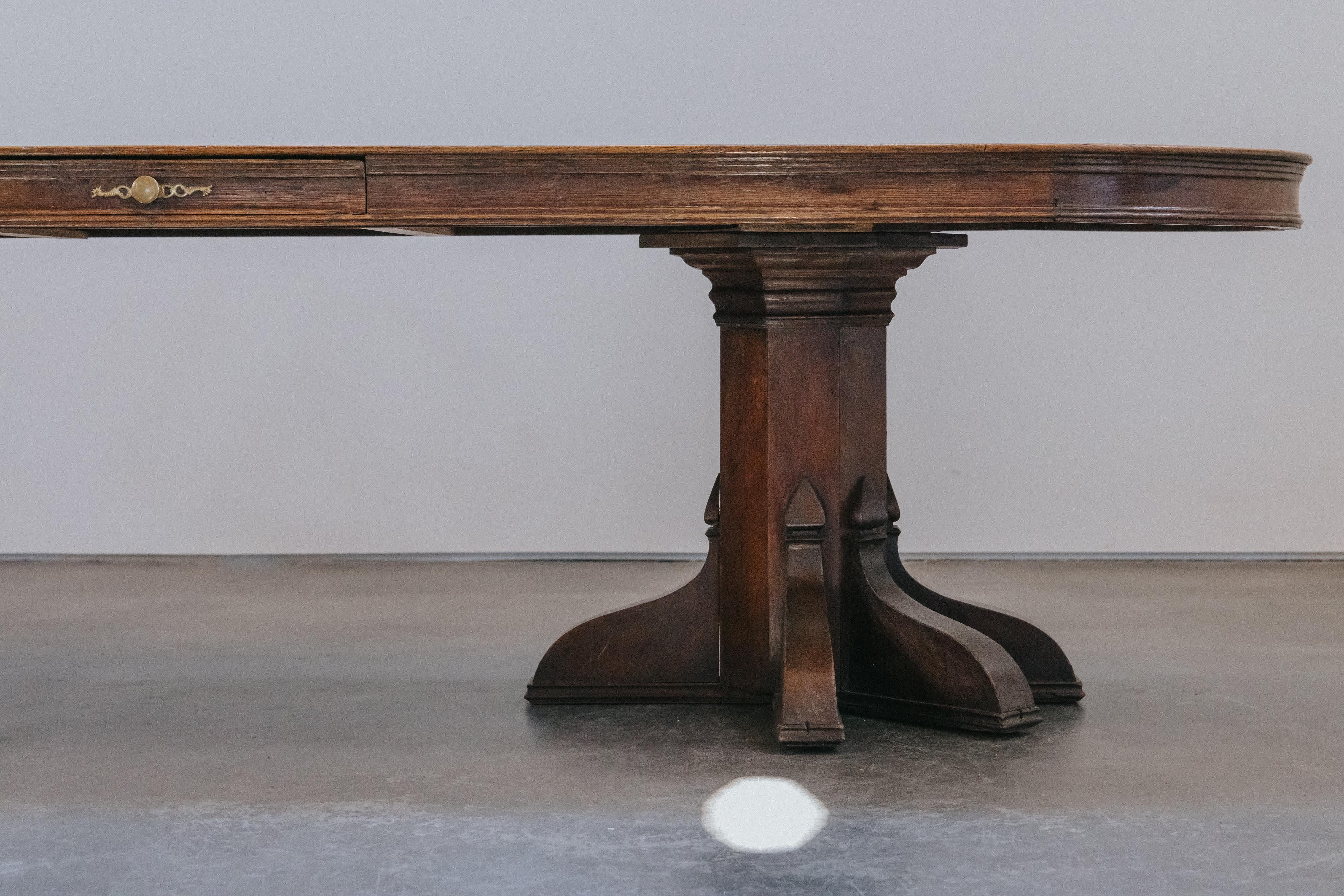 Rare console d'atelier en chêne de France, vers 1920 en vente 4