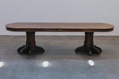 Rare Oak Shop Console From France, Circa 1920
