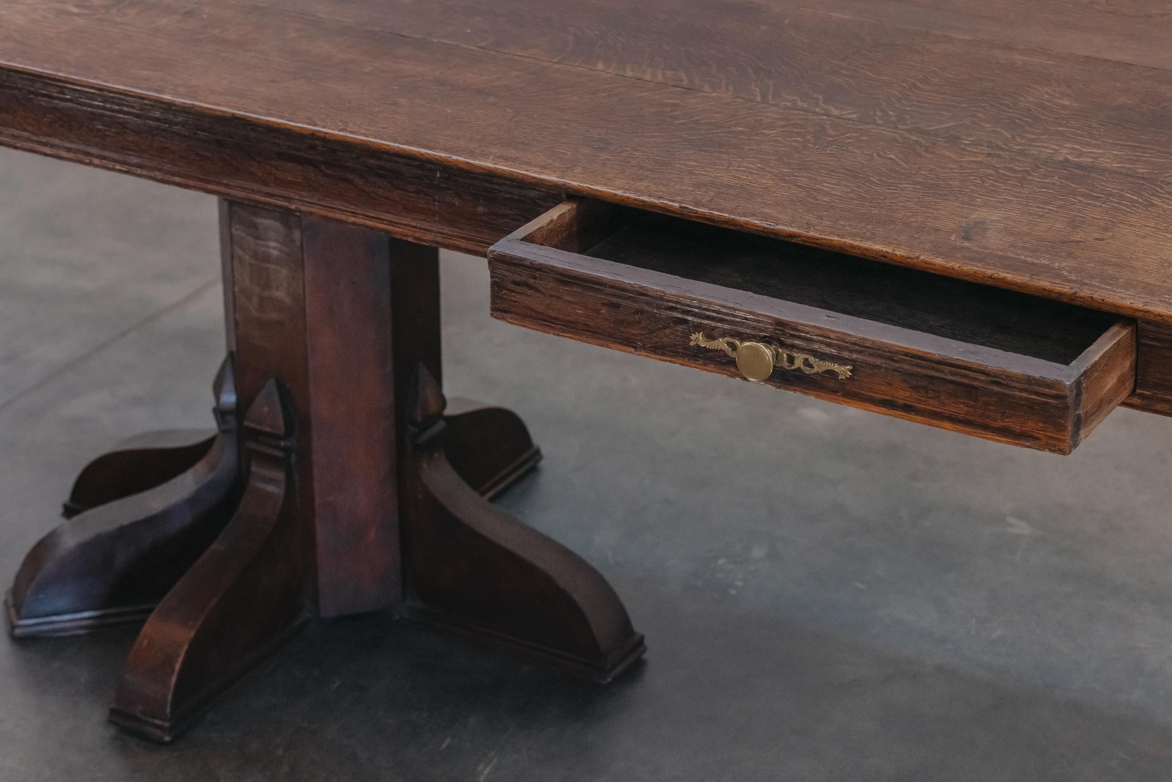 Rare console d'atelier en chêne de France, vers 1920 en vente 1