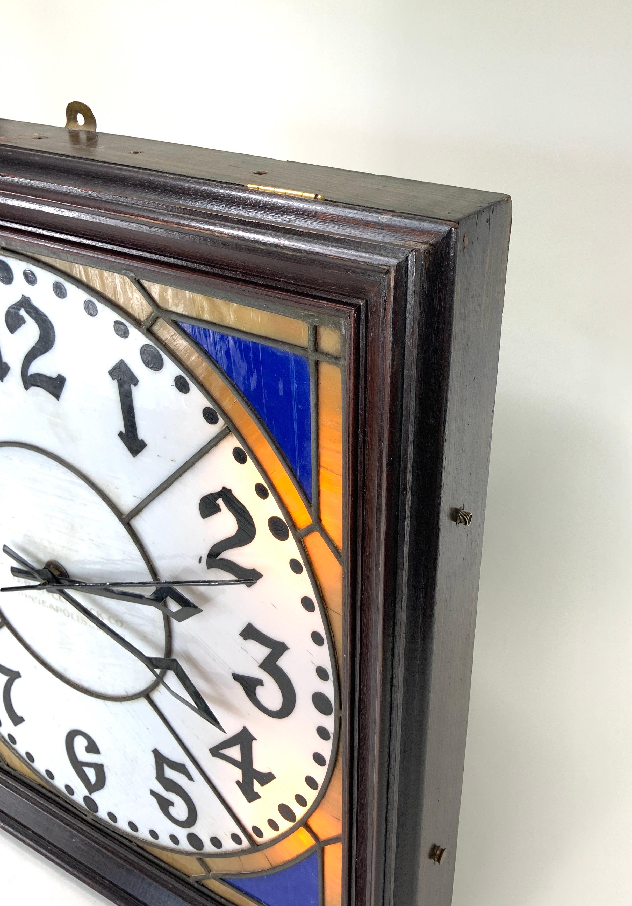 American Rare O.B. McClintock Wall Bank Clock, c. 1920 For Sale