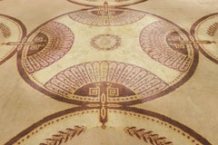 Rare Octagonal Antique French Art Deco Rug with Regal Medallions - Rug & Kilim