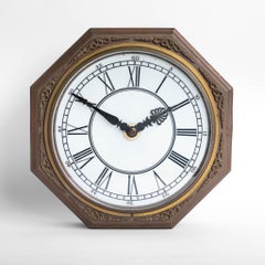 Rare Octagonal Copper Clock With Illuminated Glass Dial By Gillett & Johnston