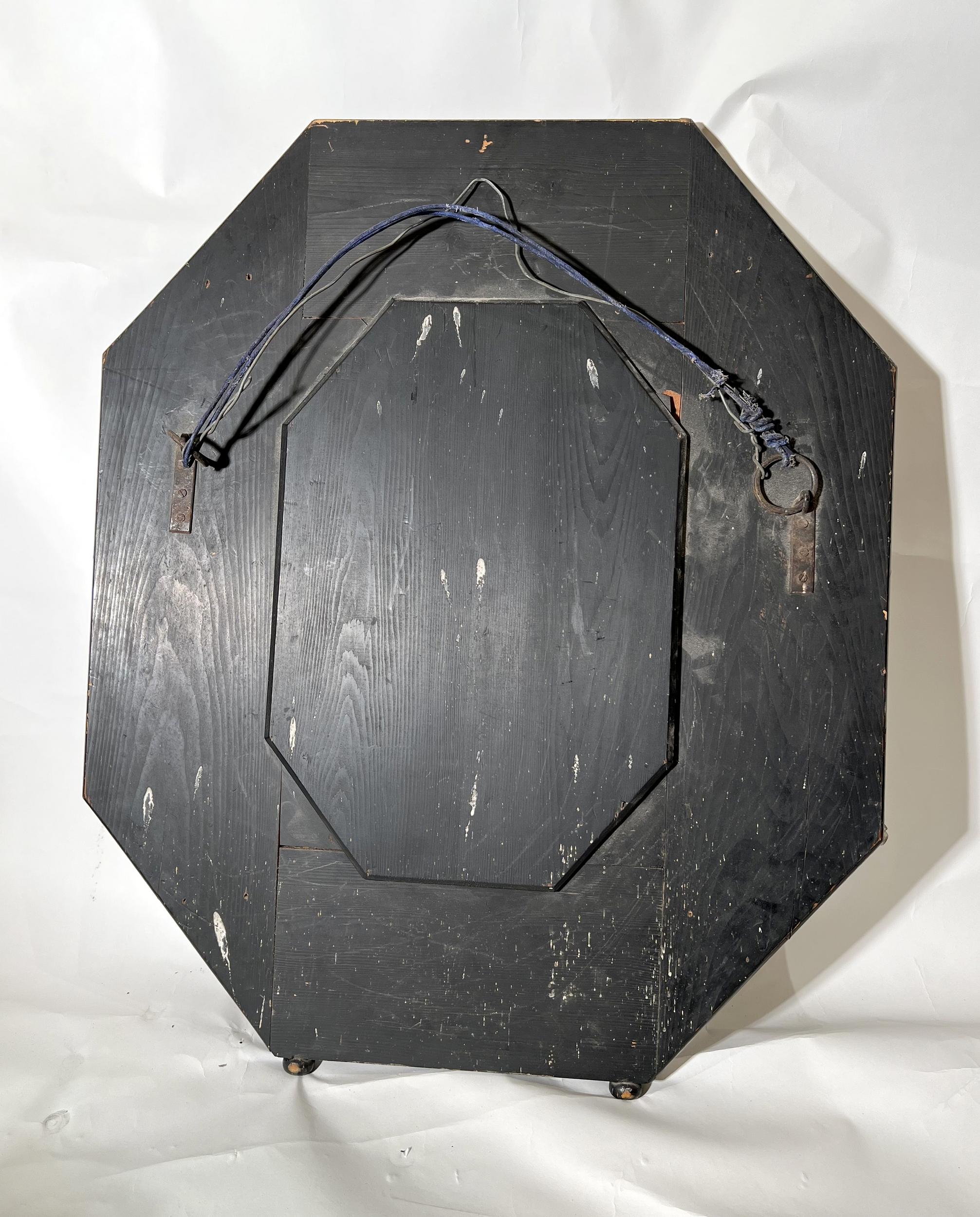 Mid-19th Century Rare octagonal Venetian mirror in etched glass and micro-mosaic, Circa 1865 For Sale