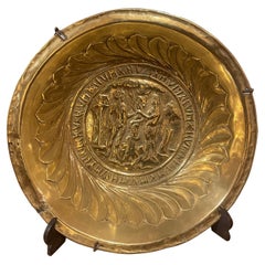 Raro cestino da offerta o bacinella Germania XVI secolo in ottone