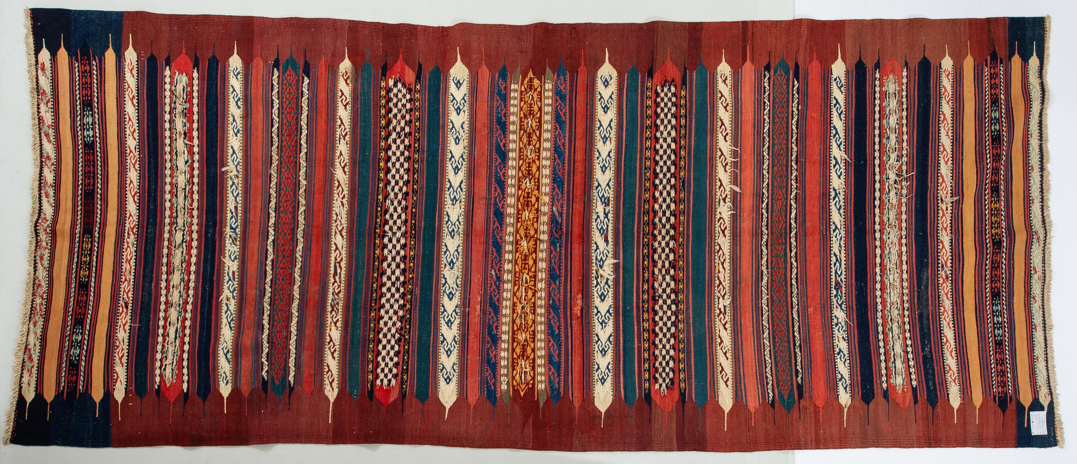 It's a very fine rare Armenian kilim coming from the Caucasus border (Nagorno Karebagh).  It is part of my private collection and only now I am putting it up for sale, although I am aware that it is worth much more.
