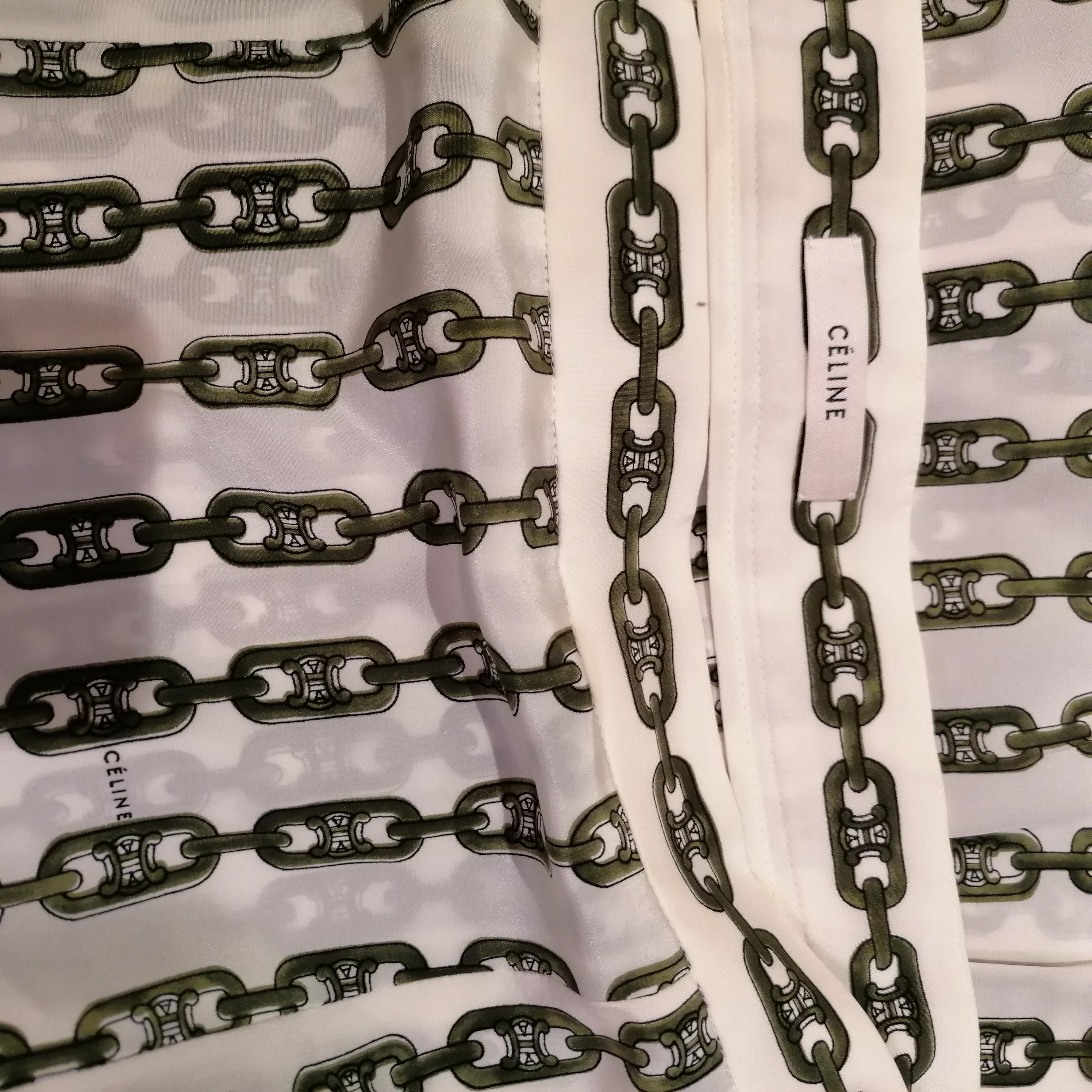 Rare! Old Celine by Phoebe Philo Horsebit Skirt logo monogram chains  2016 US 12 For Sale 5