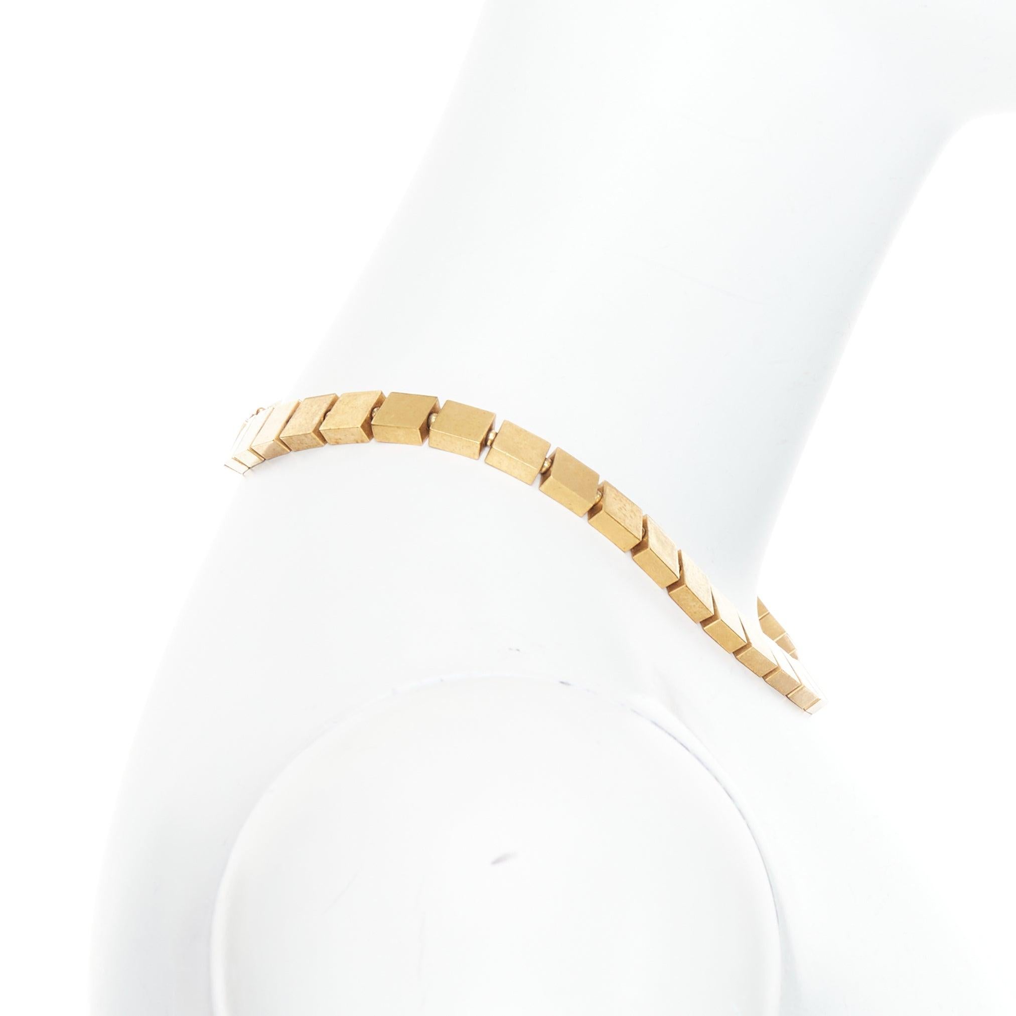 Donna rara VECCHIA Celine Phoebe Philo finitura antica collana a catena con cubi piatti in vendita