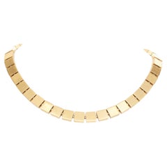 rare OLD CELINE Phoebe Philo antique finish flat cubes chain necklace