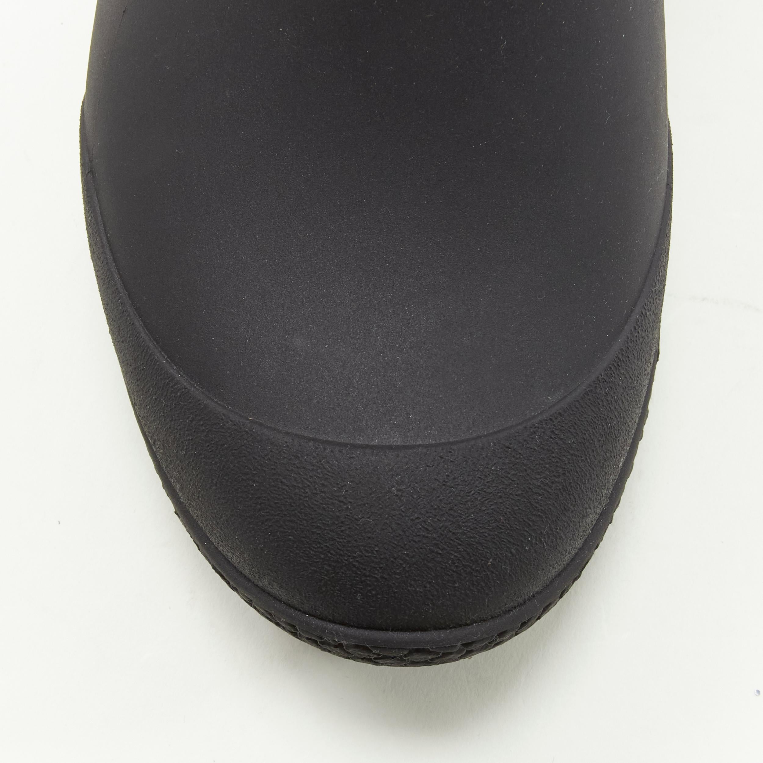 Black rare OLD CELINE Phoebe Philo black rubber scuba sock pull on rain boots EU38