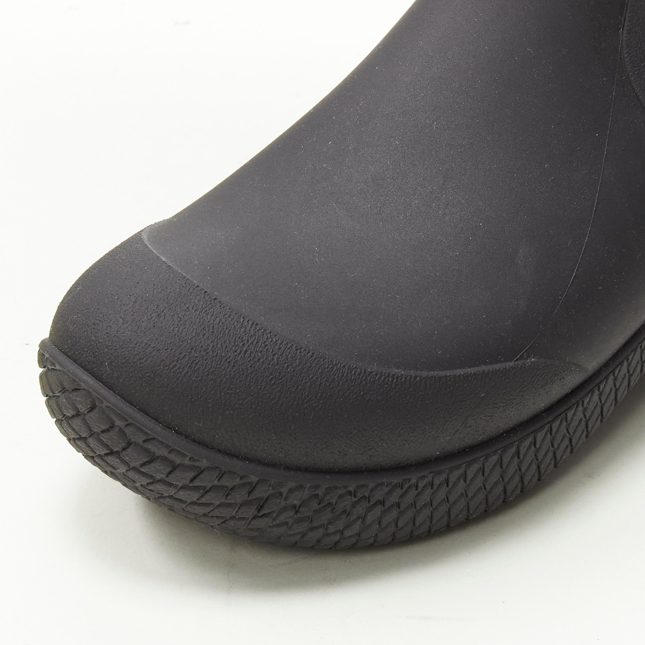 rare OLD CELINE Phoebe Philo black rubber scuba sock pull on rain boots EU38 In Excellent Condition In Hong Kong, NT