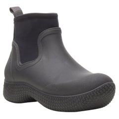rare OLD CELINE Phoebe Philo black rubber scuba sock pull on rain boots EU38