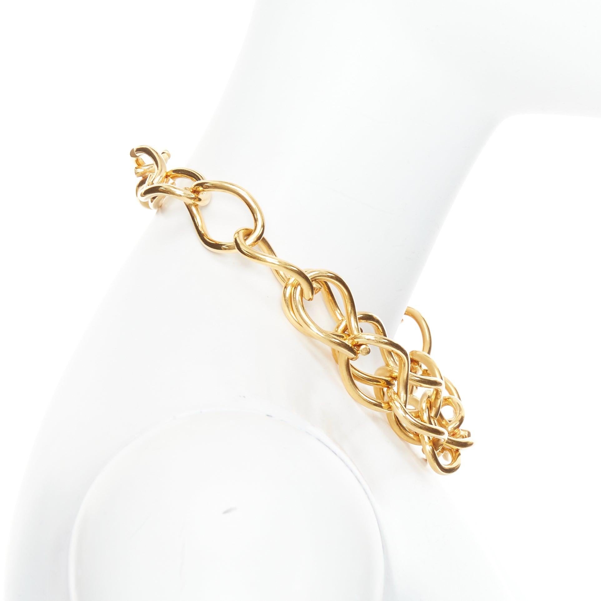 Donna raro OLD Celine Phoebe Philo oro doppia catena girocollo corto in vendita