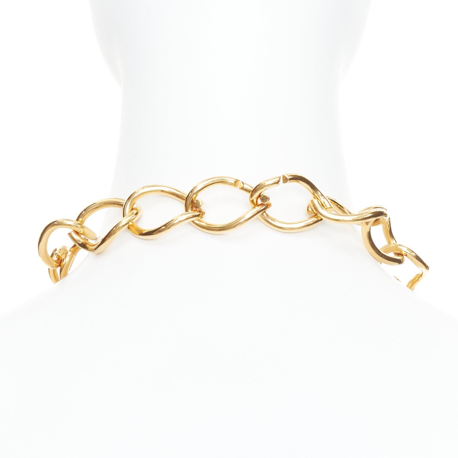 raro OLD Celine Phoebe Philo oro doppia catena girocollo corto in vendita 1