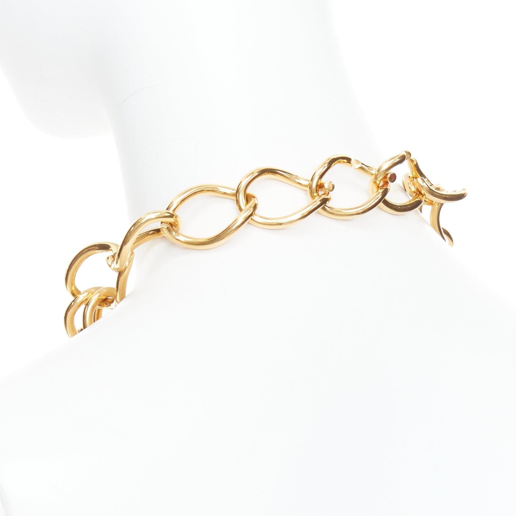 raro OLD Celine Phoebe Philo oro doppia catena girocollo corto in vendita 2