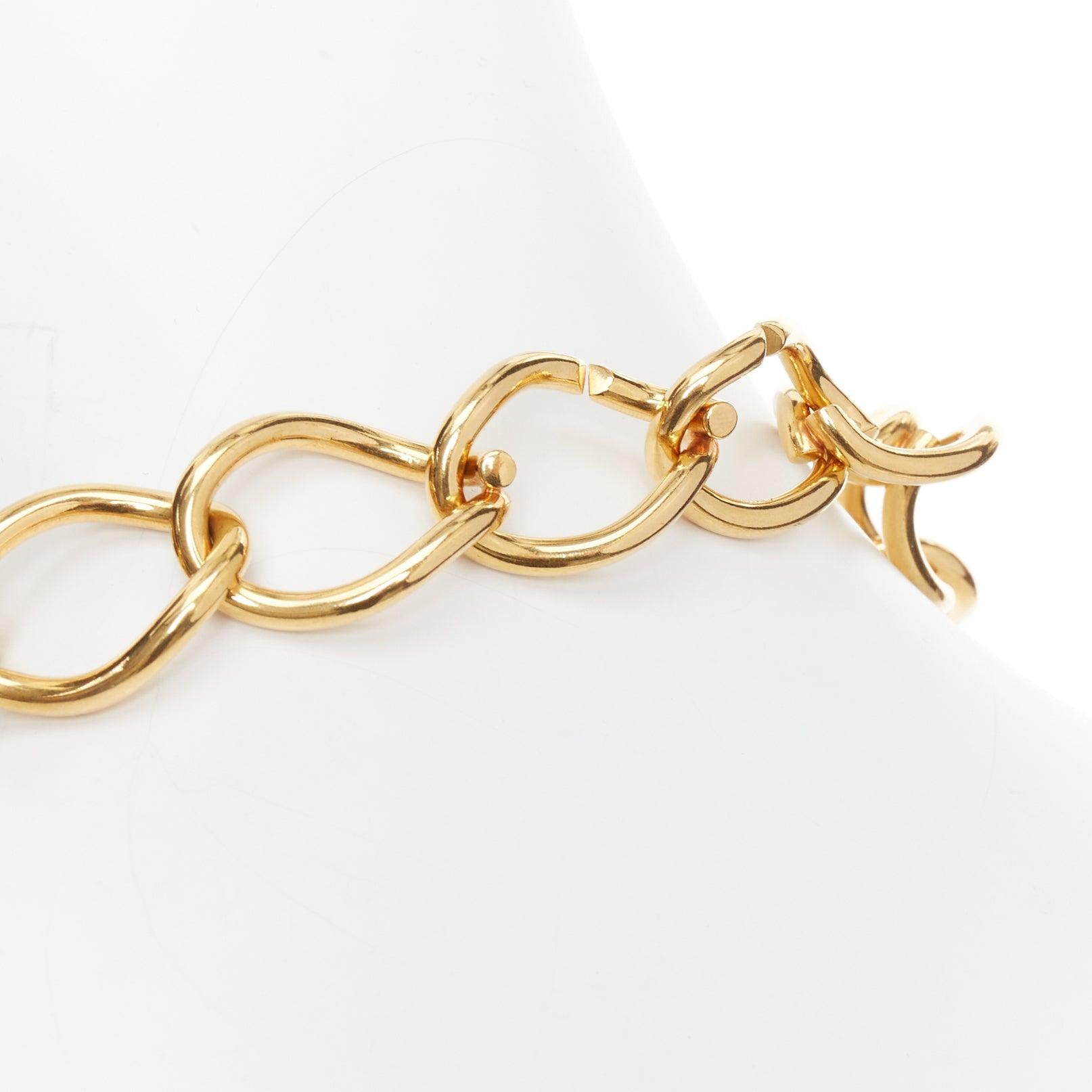 raro OLD Celine Phoebe Philo oro doppia catena girocollo corto in vendita 3