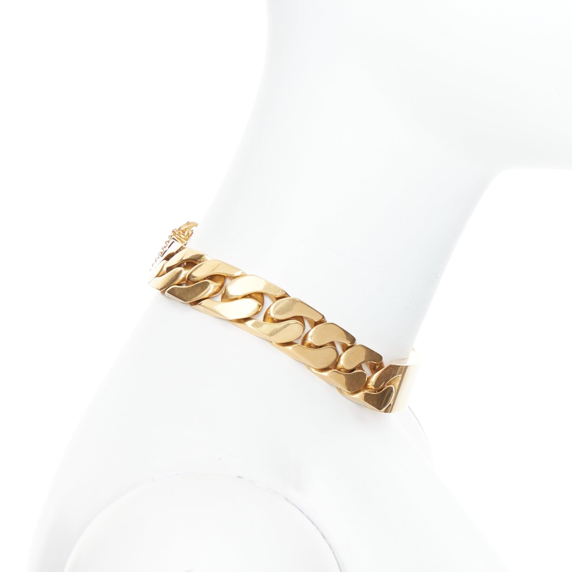 Women's rare OLD CELINE Phoebe Philo gold tone ID plate chunky choker necklace For Sale