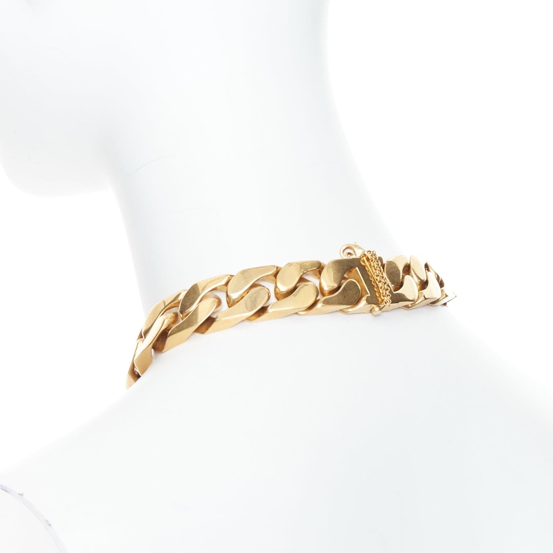 rare OLD CELINE Phoebe Philo gold tone ID plate chunky choker necklace For Sale 2