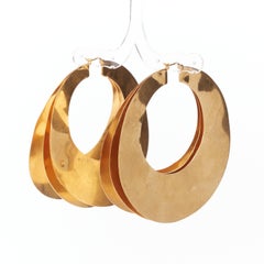rare OLD CELINE Phoebe Philo gold triple layered hoop earrings