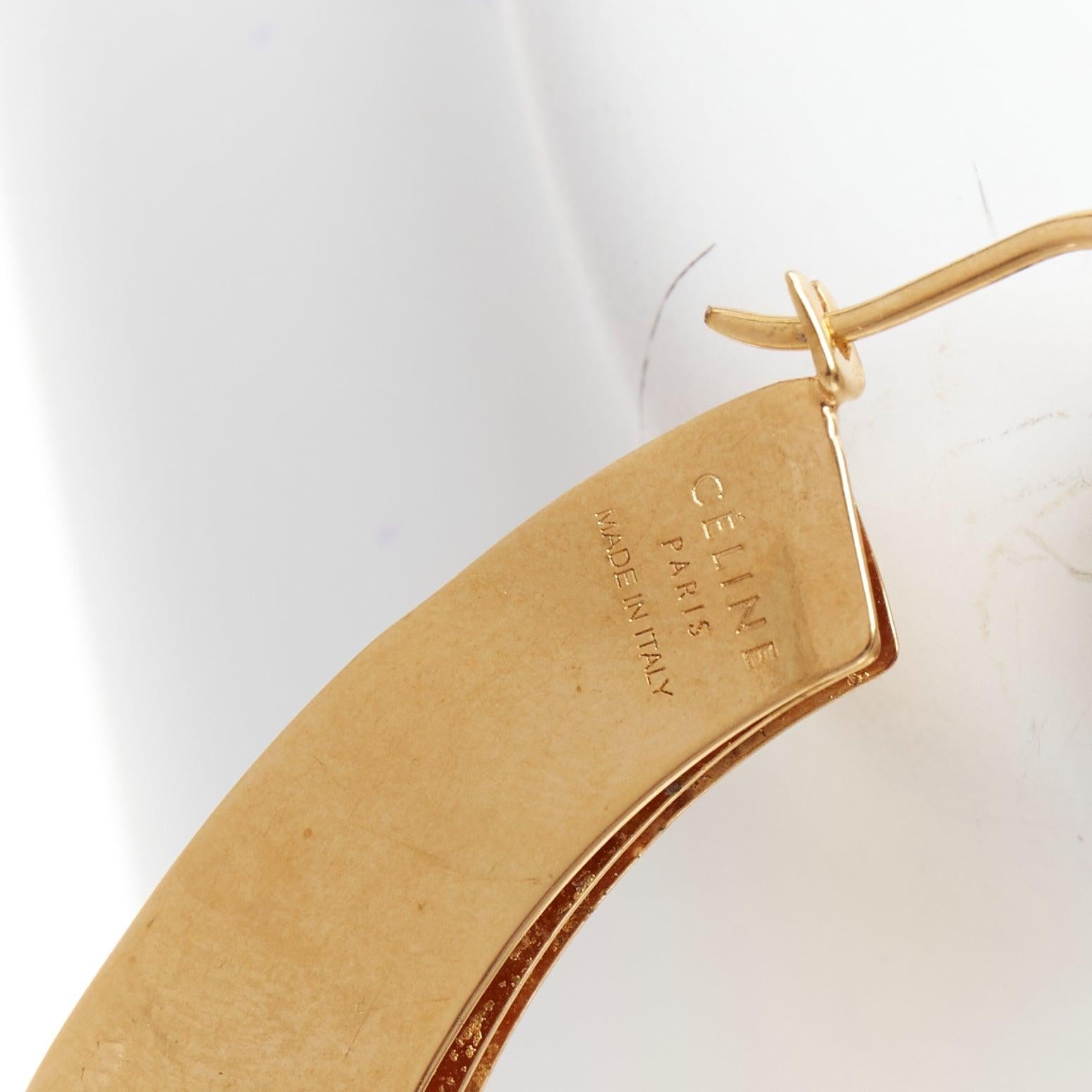 Women's rare OLD CELINE Phoebe Philo gold triple layered hoop earrings