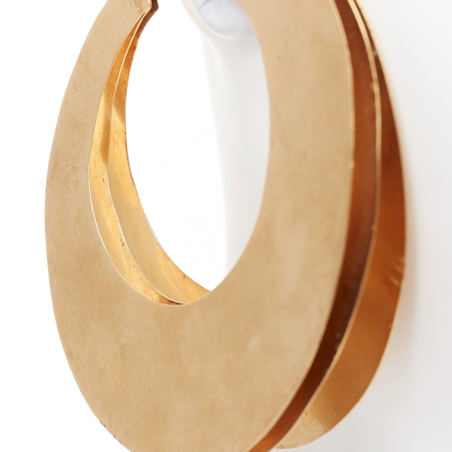 rare OLD CELINE Phoebe Philo gold triple layered hoop earrings 2