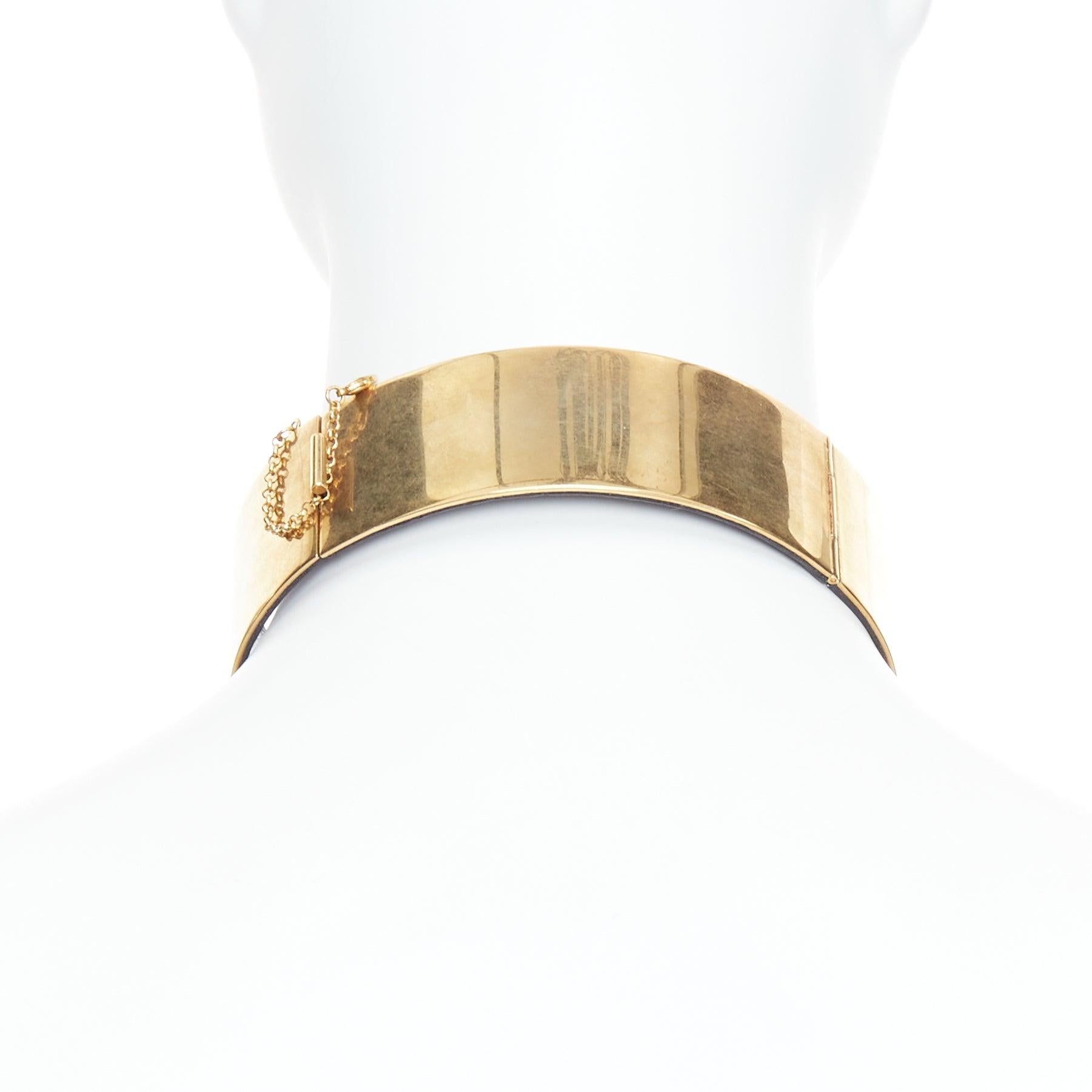 raro OLD Celine Phoebe Philo Runway collana girocollo minimal in metallo dorato in vendita 1