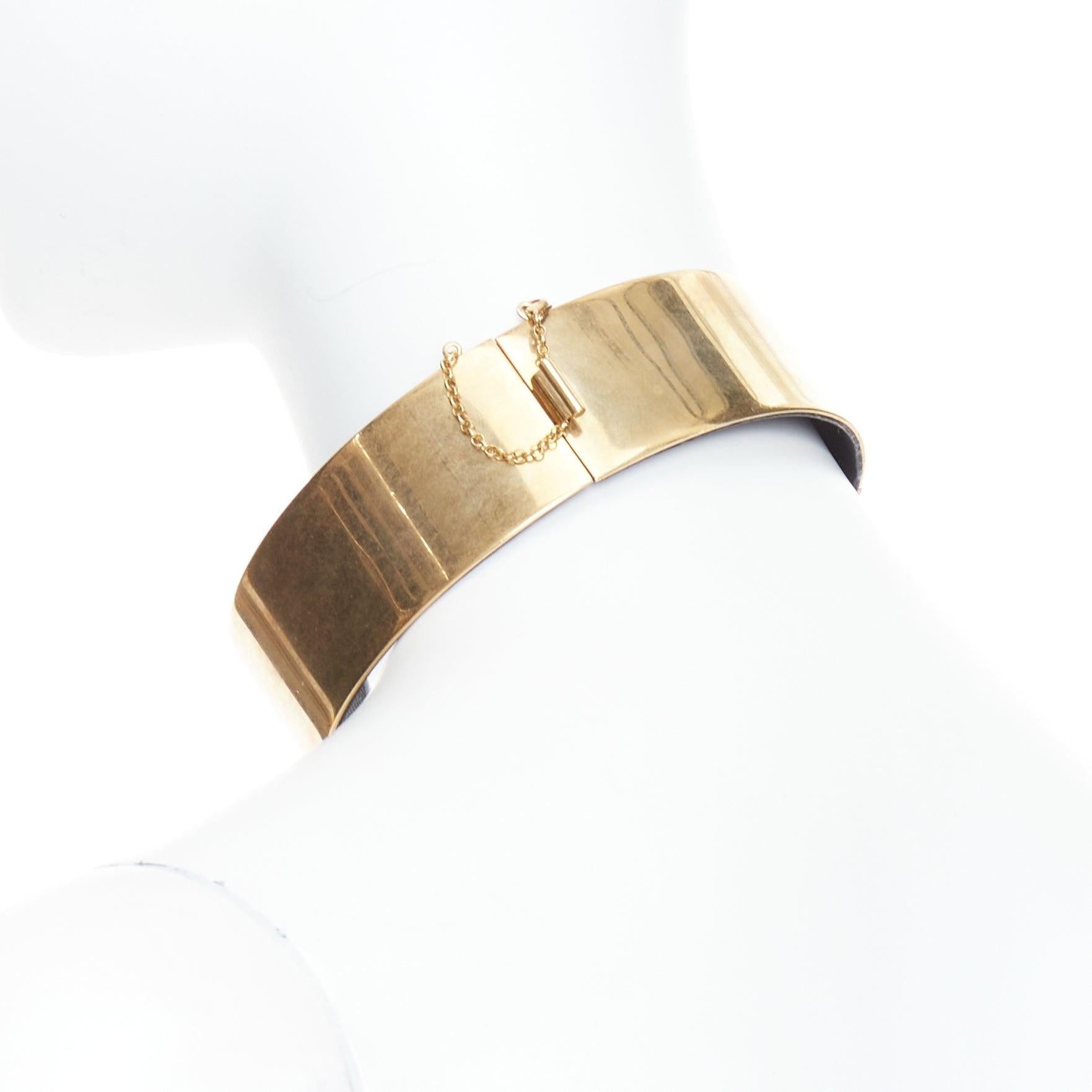 raro OLD Celine Phoebe Philo Runway collana girocollo minimal in metallo dorato in vendita 2