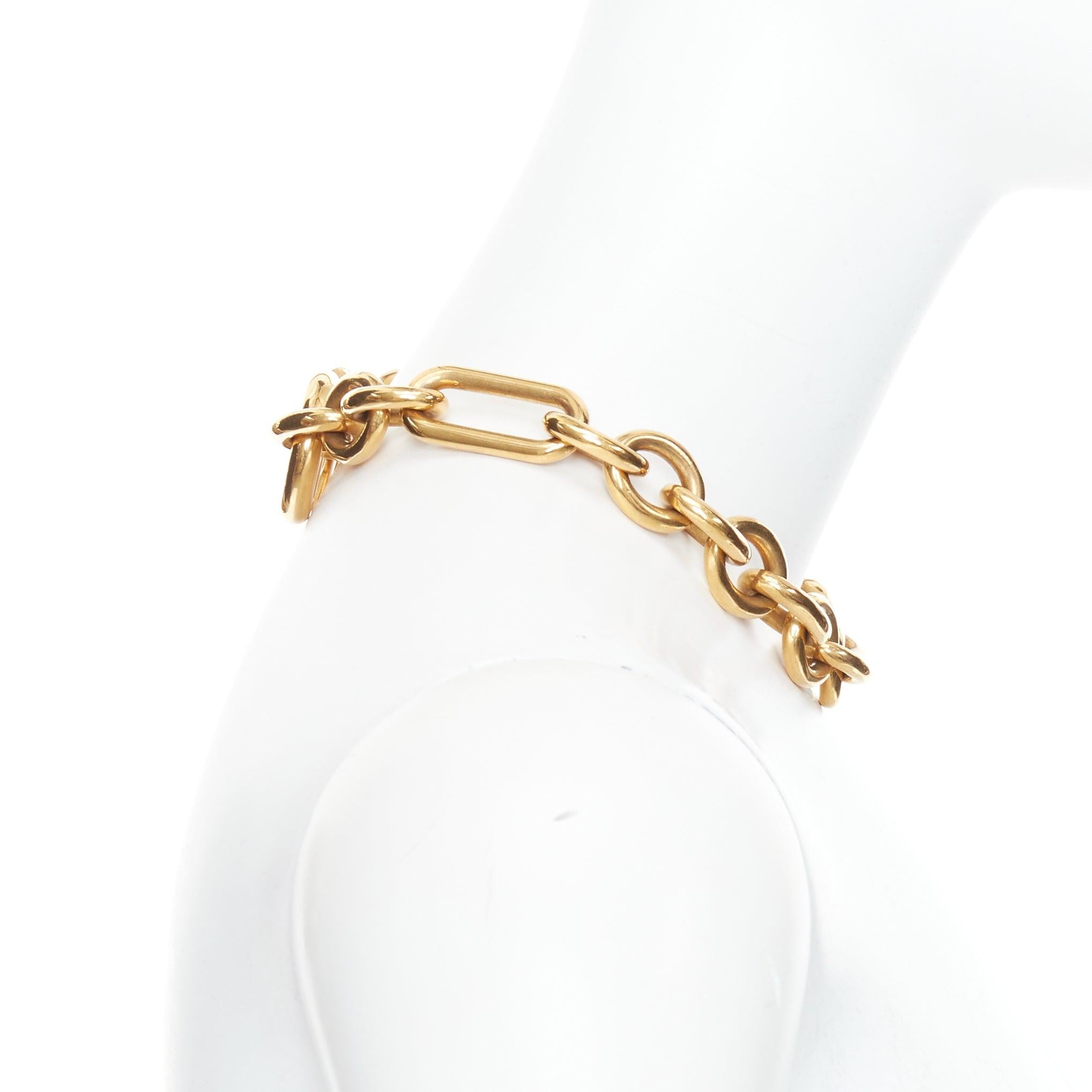 Women's rare OLD CELINE Phoebe Philo Runway gold-tone mixed chunky loop chain necklace For Sale