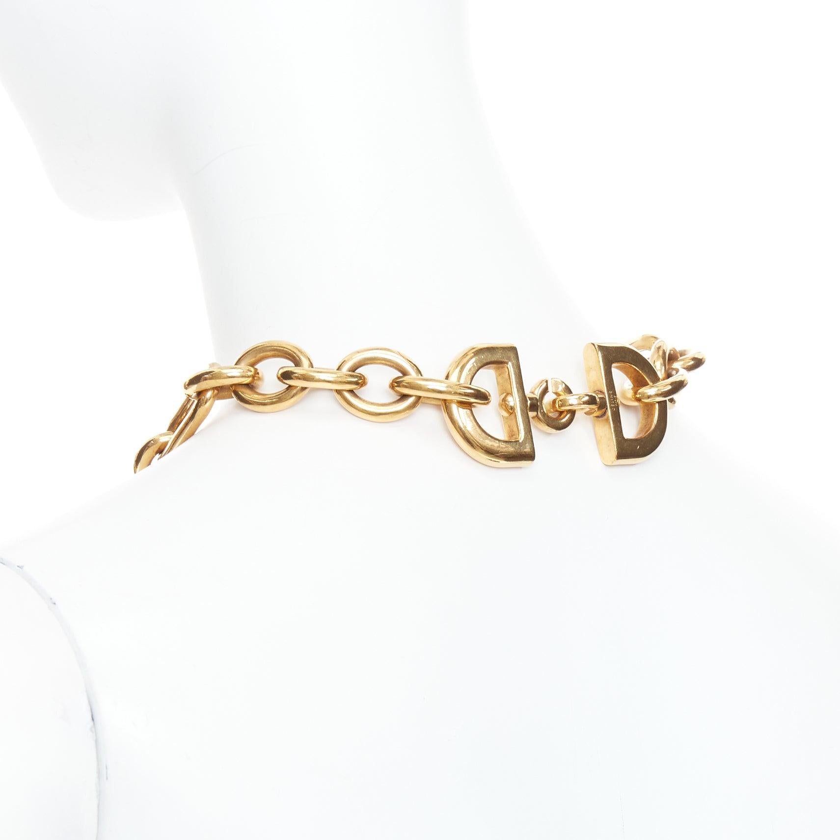 rare OLD CELINE Phoebe Philo Runway gold-tone mixed chunky loop chain necklace For Sale 2
