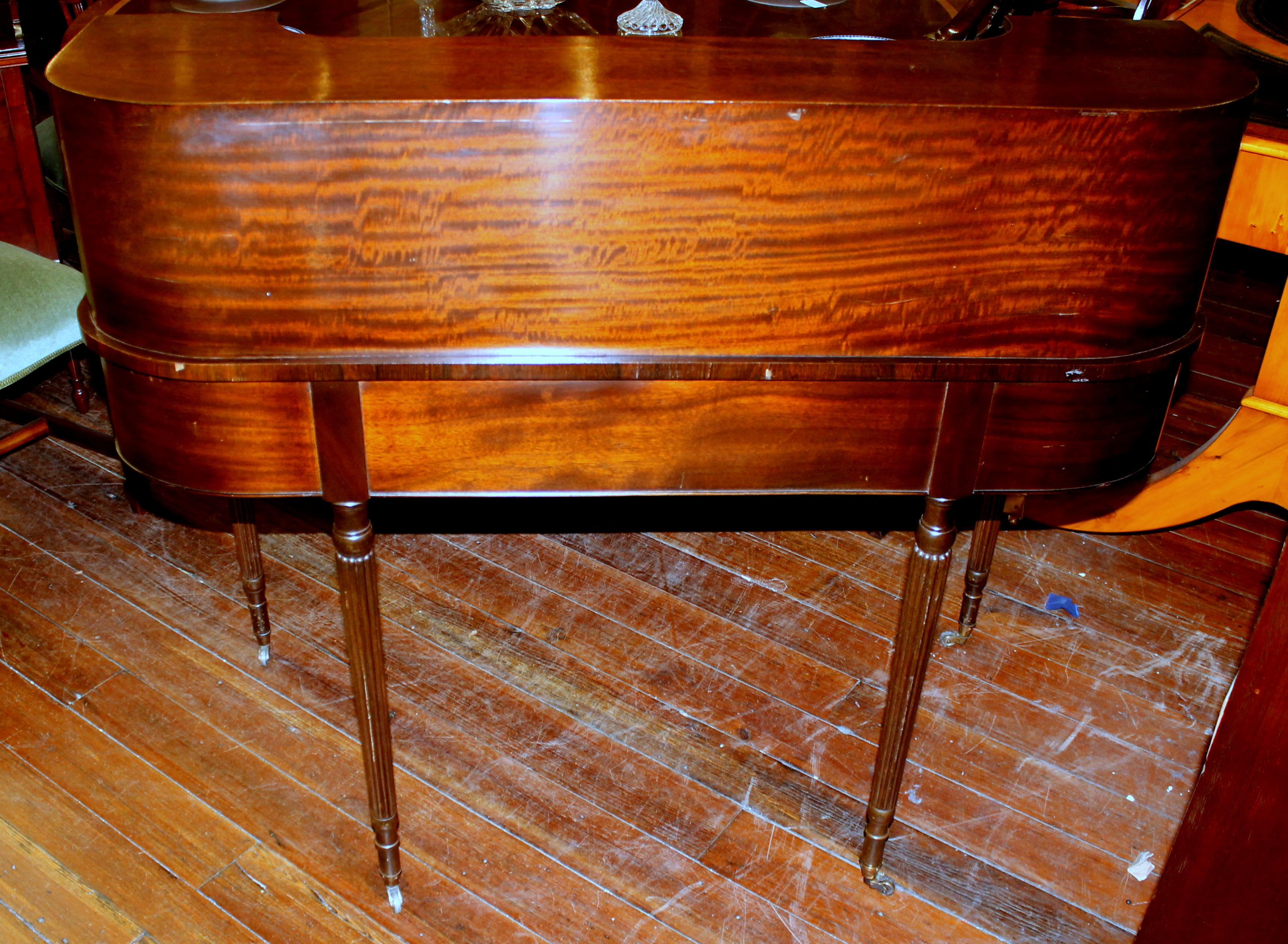 Rare Old English Inlaid Mahogany Leather Top Carlton House Style Desk 3
