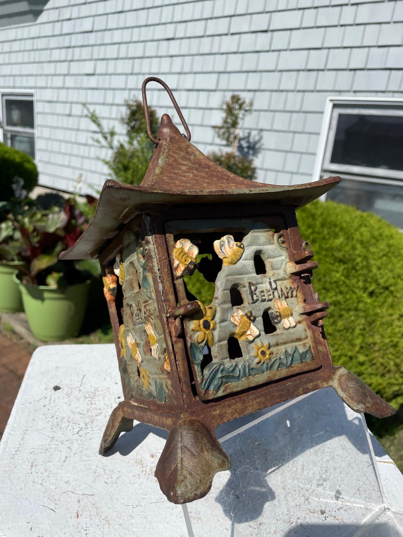 Hand-Crafted Japan Bee Happy Honey Bee Garden Lighting Lantern Hard To Find
