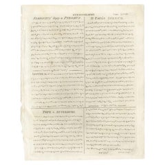 Rare Old Print of Stenography, Fabicius' Reply to Pyrrhus and St. Paul, c.1810