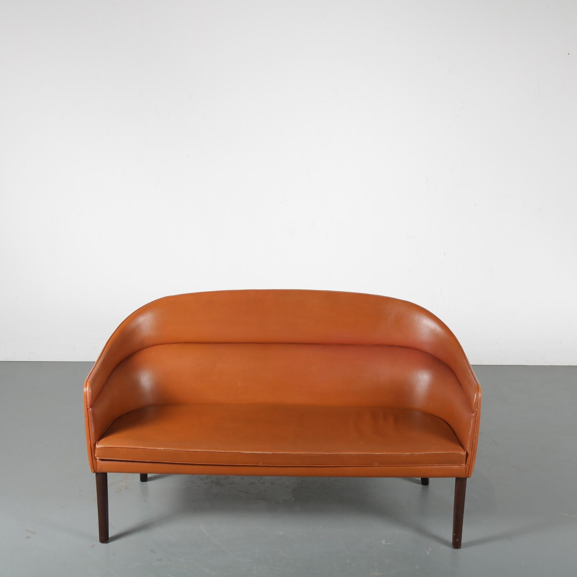 Mid-20th Century Rare Ole Wanscher Sofa for J. Jeppesen, Denmark, 1950 For Sale