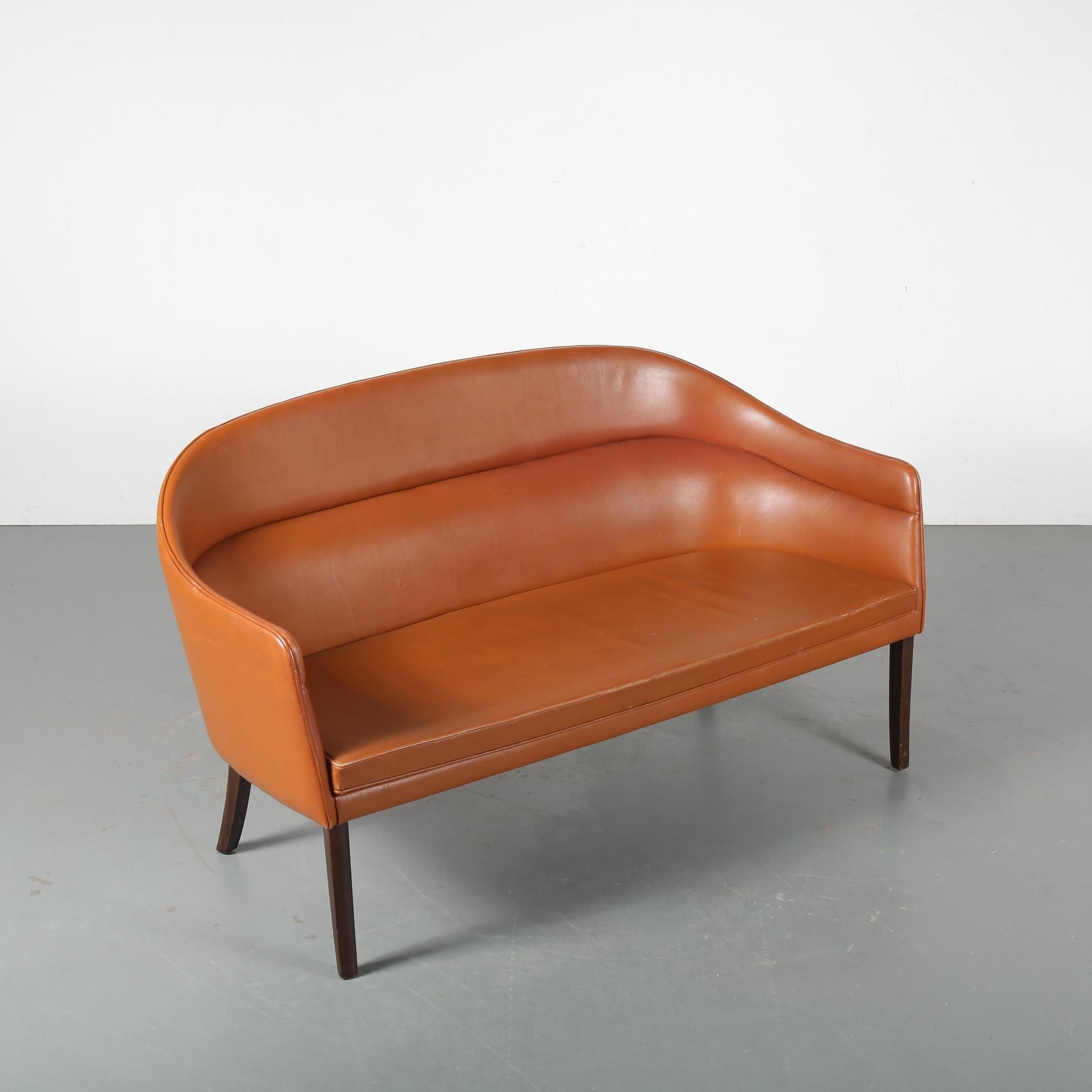 Seltenes Ole Wanscher-Sofa für J. Jeppesen, Dänemark, 1950 im Angebot 1