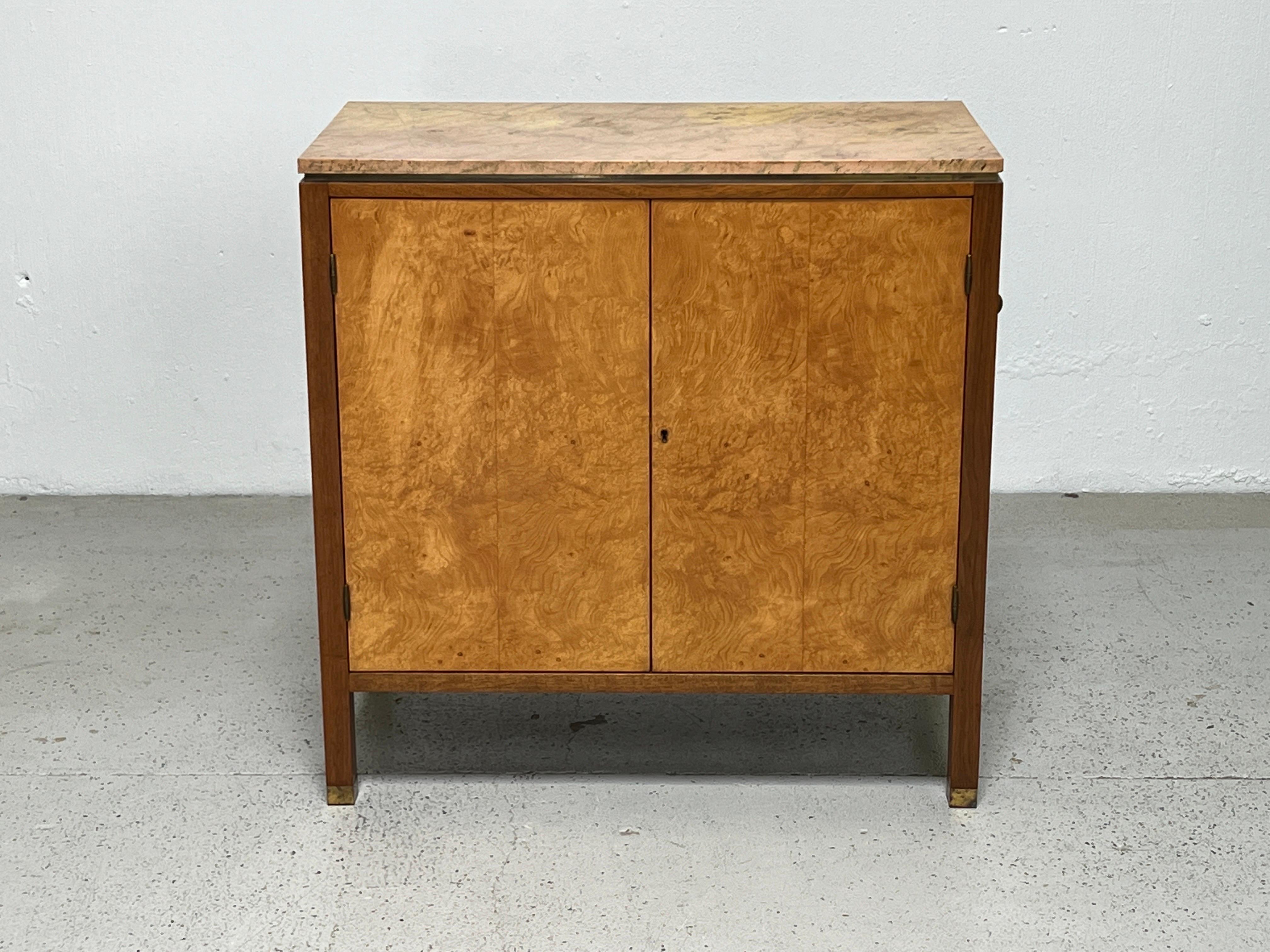 Rare Olive Burl Cabinet by Edward Wormley for Dunbar In Good Condition For Sale In Dallas, TX