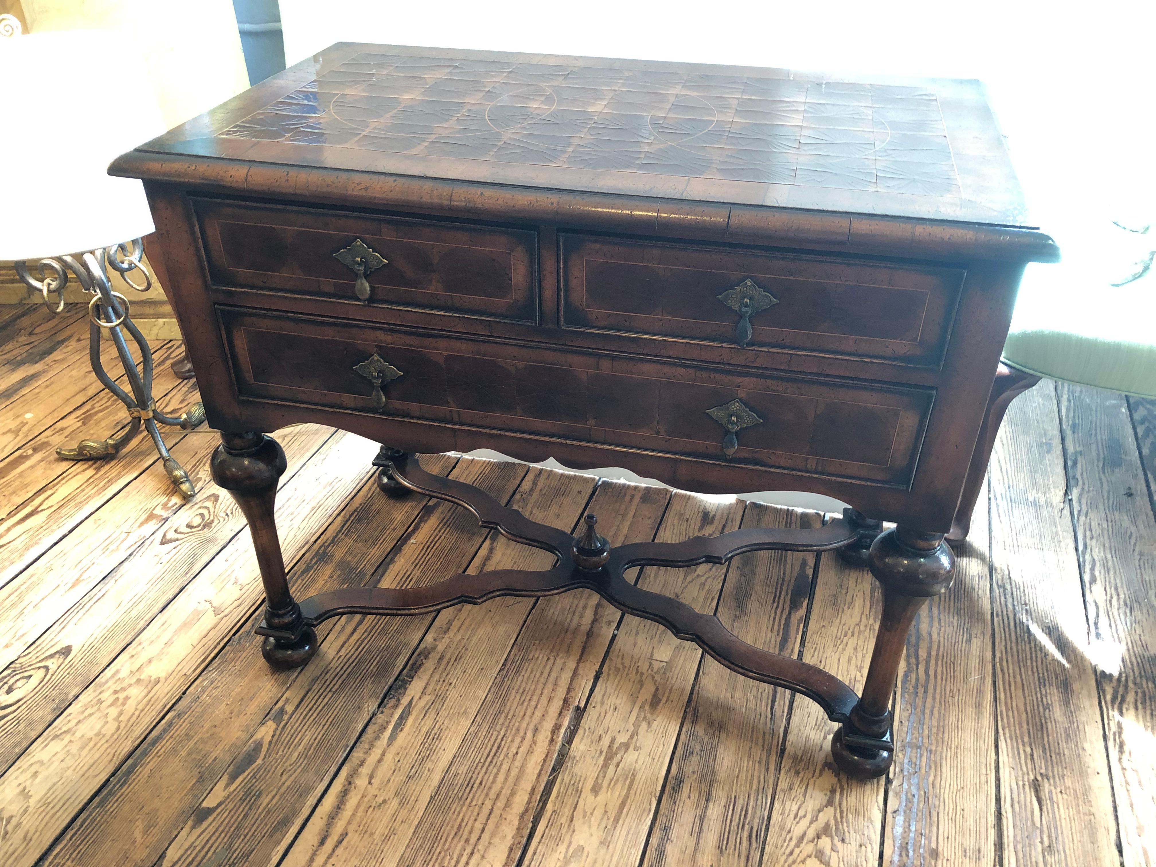 Rare Oyster Wood Lowboy Chest of Drawers 2