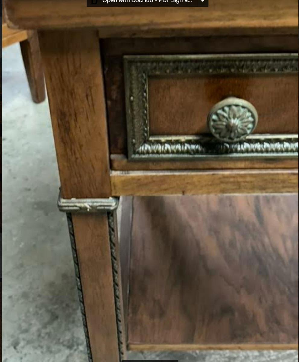 Mid-20th Century rare Olivewood side table with decorative hardware. For Sale