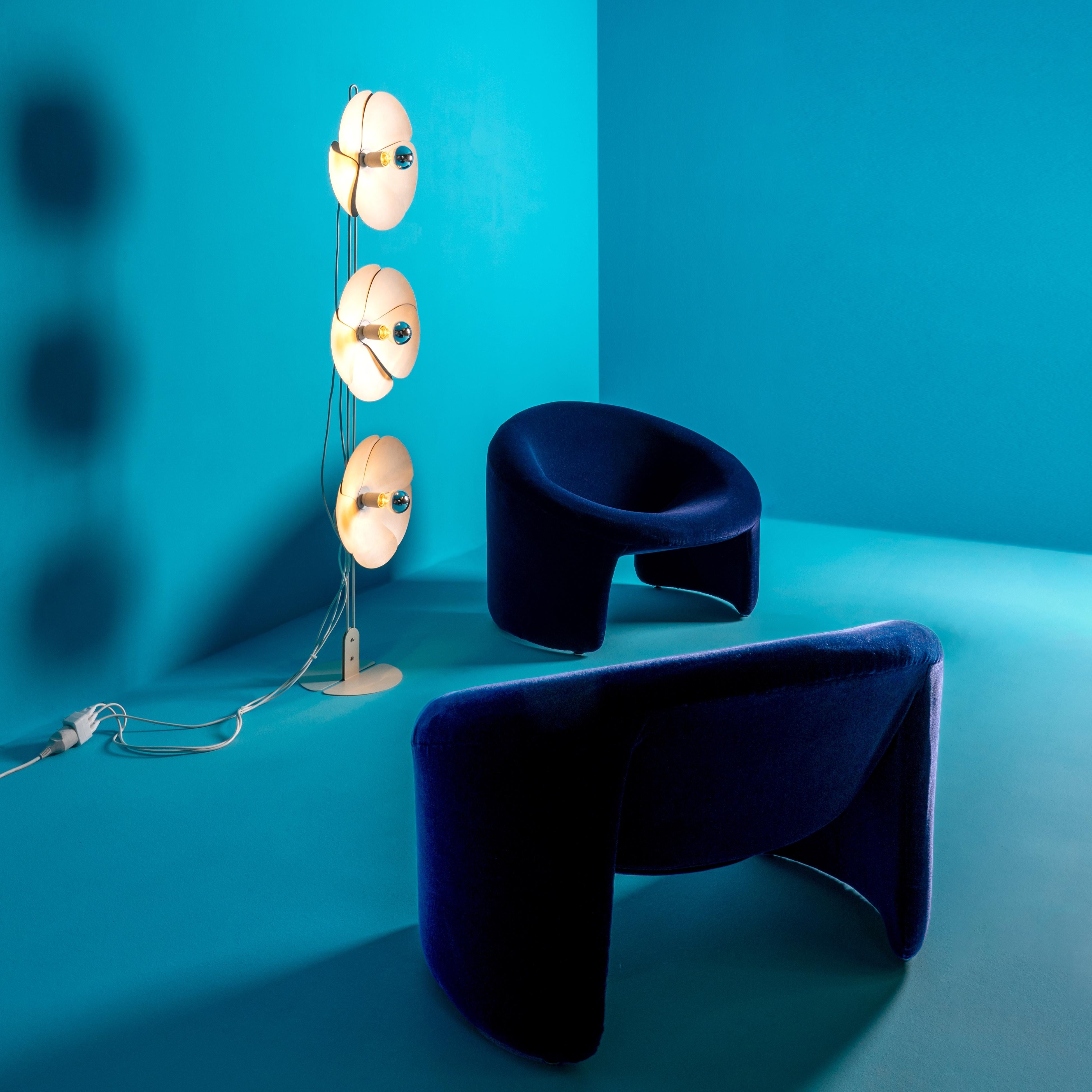 Mid-20th Century Rare Olivier Mourgue Montreal armchairs dark blue velvet For Sale