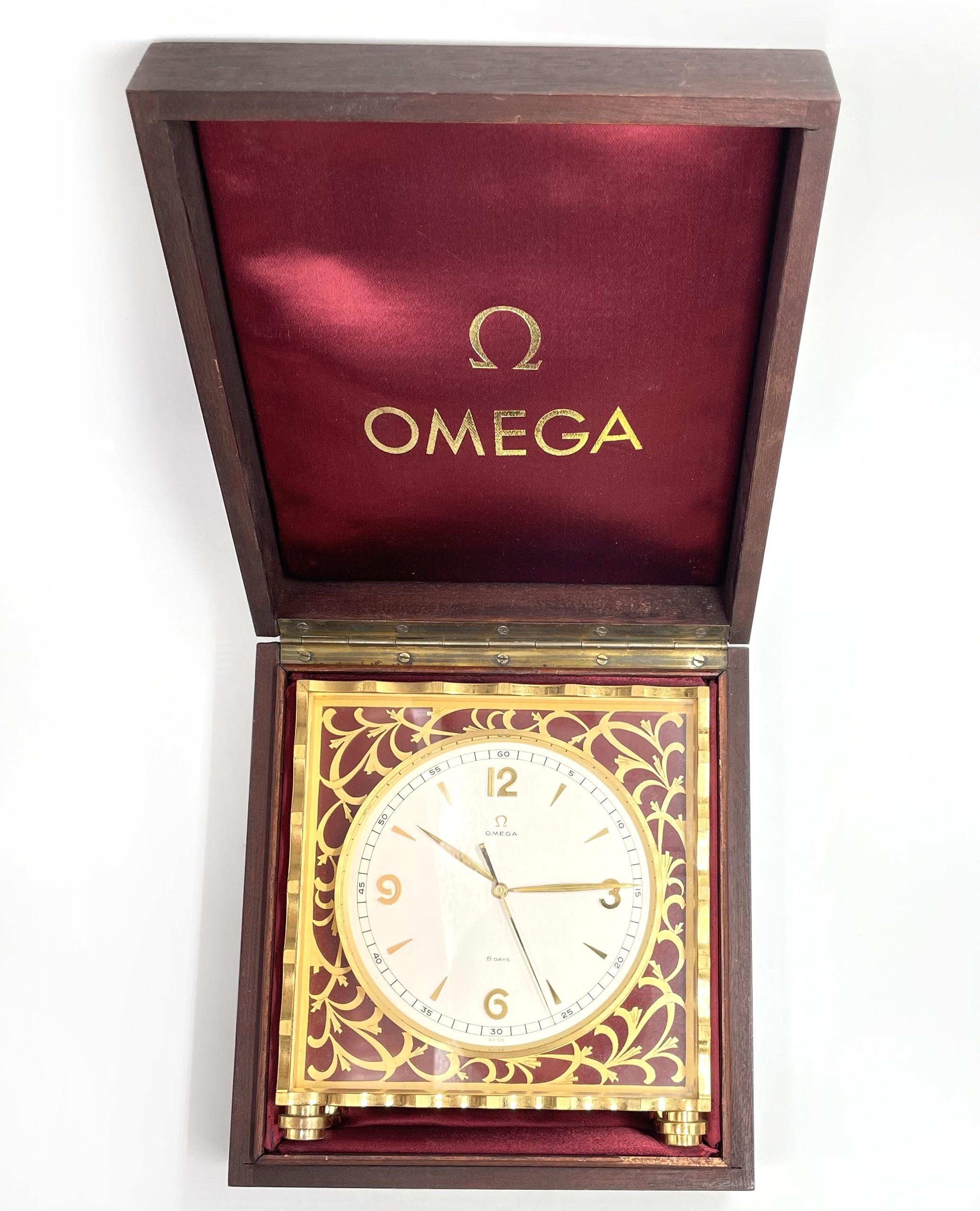 omega 8 days table clock