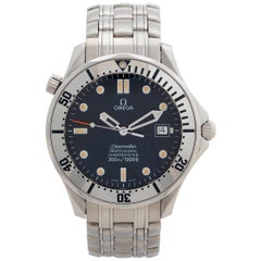 Used Rare Omega Seamaster 300m Diver 2532.80.00, Blue Wave Dial, Box and Papers