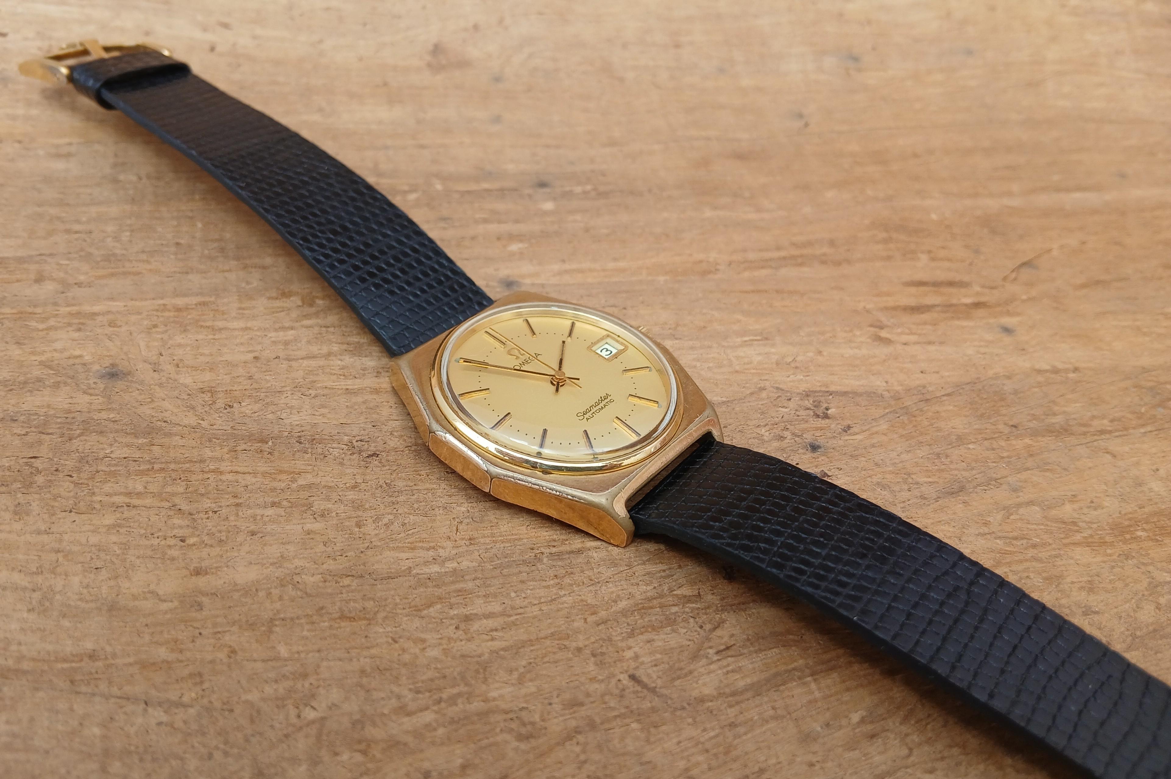 Seltene Omega Seamaster Automatik Ref 1660257 Achteck vergoldet Herrenuhr im Angebot 4