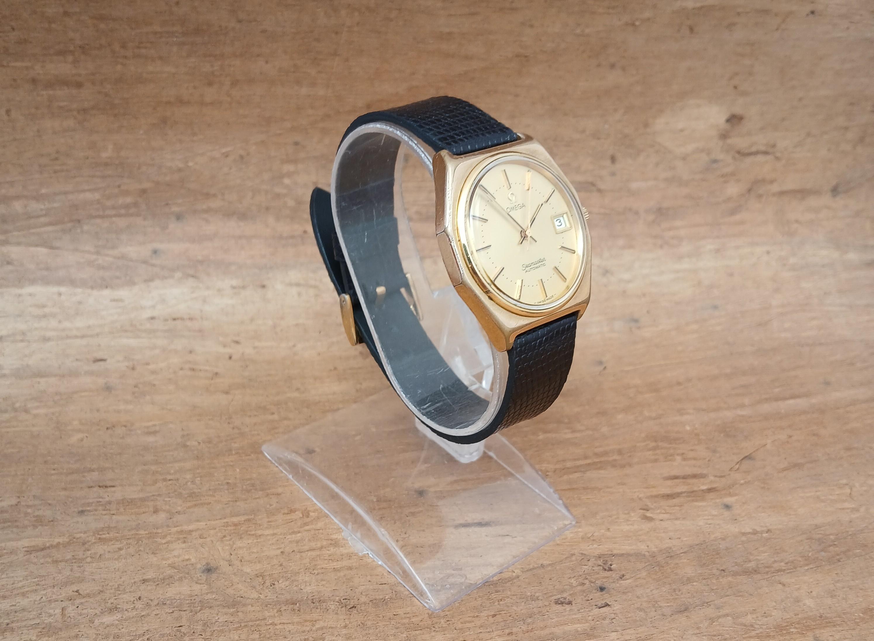 Seltene Omega Seamaster Automatik Ref 1660257 Achteck vergoldet Herrenuhr im Angebot 5