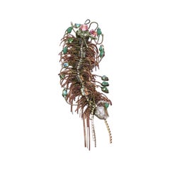 rare ON AURA TOUT VU 2013 Cosmic Beetle crystal fringe bug insect brooch