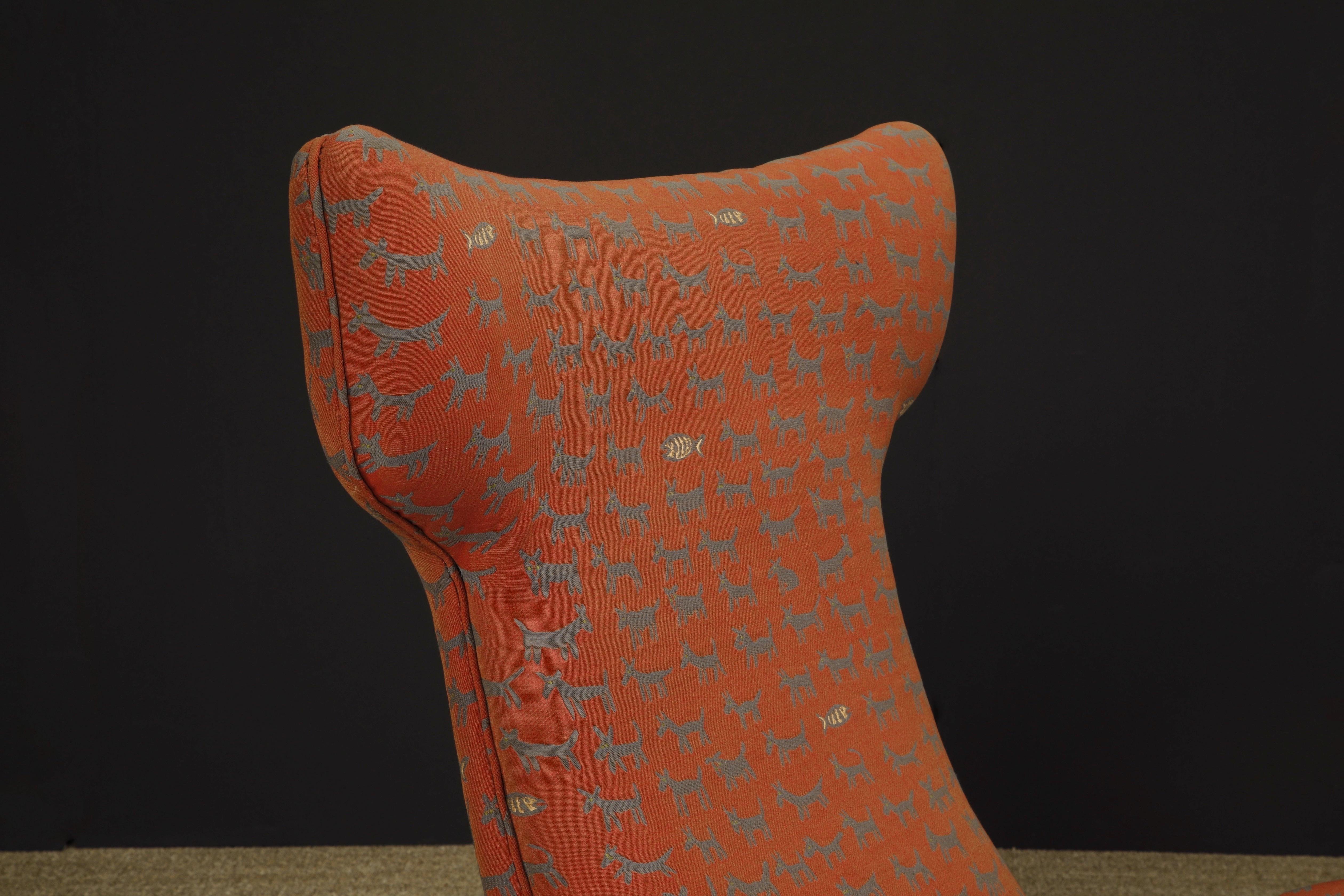 Rare 'Ondine' Wingback Lounge Chair by Vladimir Kagan, c 1970, Signed 5